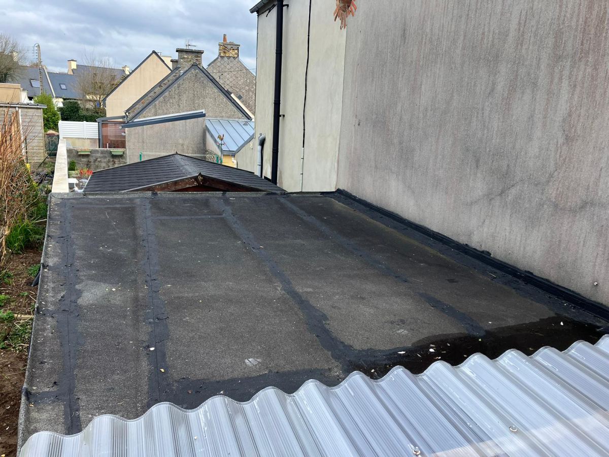 Toiture terrasse bac acier carhaix plouguer 29270 avant